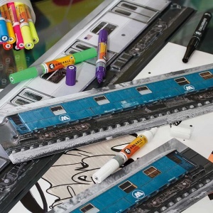 3D poster NYC Train 45 x 11 cm